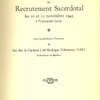 Congrès diocésain du Recrutement Sacerdotal les 10 et 11 novembre 1943 à l’Université Laval