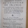Dissertations sur différens sujets de l'histoire de France