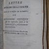 Lettre d'un ami de la vérité à ceux qui ne haïssent pas la lumiére, ou, Réflexions critiques sur les reproches faits à la Société de Jesus, relativement à la doctrine