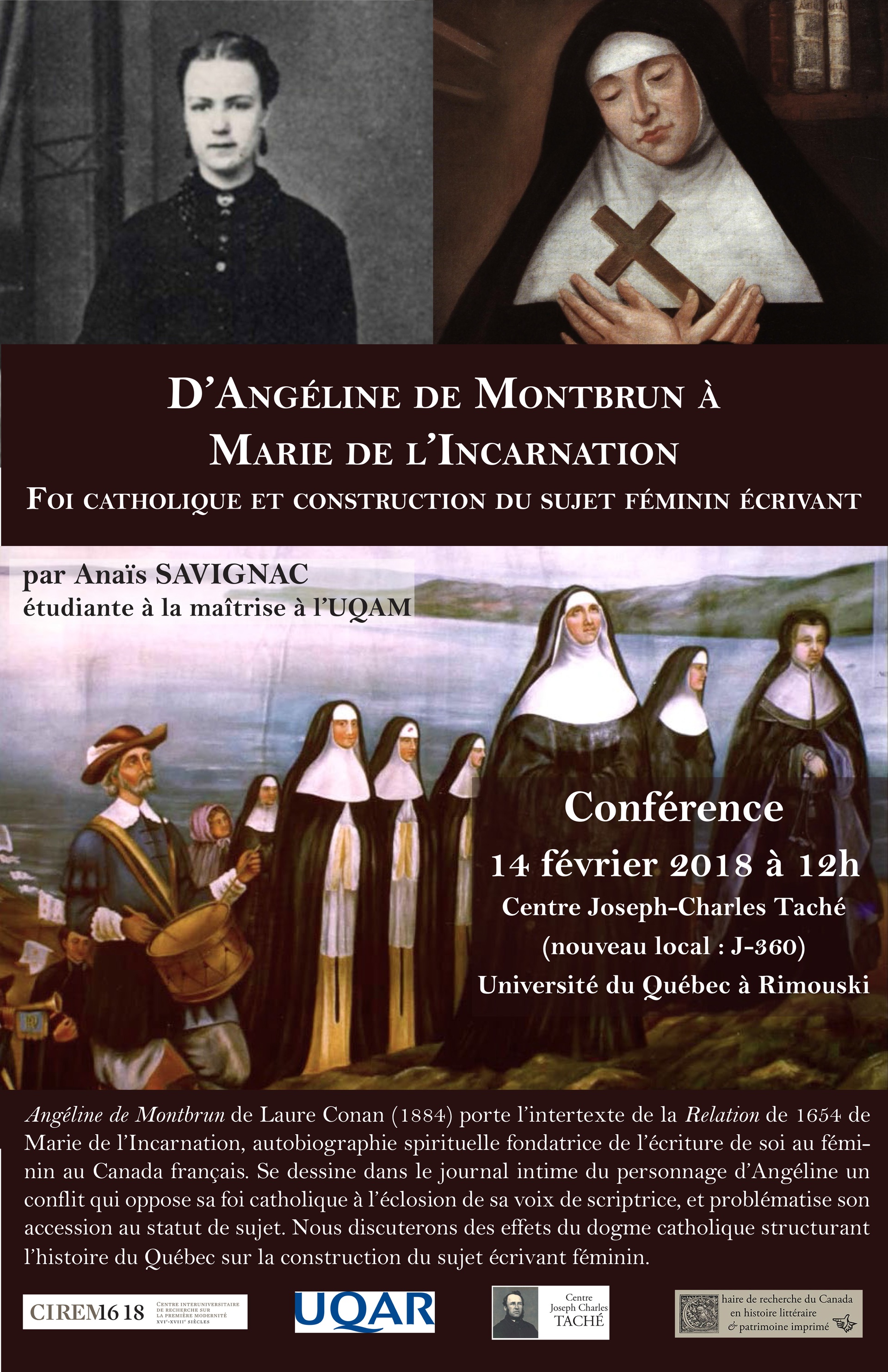 D’Angéline de Montbrun à Marie de l’Incarnation : Foi catholique et construction du sujet féminin écrivant