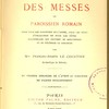 Explication des messes du paroissien romain