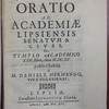 De Nativitate Salvatoris, oratio ad Academiae Lipsiensis senatum et cives in templo academico XXV Xbris anno M.DC.XV. publice habita