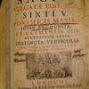 Biblia Sacra, vulgatae editionis, Sixti V. Pontificis Maximi jussu recognita et Clementis VIII, auctoritate edita ; distincta versiculis, cum indice materiarum, nec non Epistolarum, & Evangeliorum