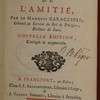 Les caractères de l'amitié