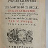 Les caractères de Theophraste, avec Les caractères ou les moeurs de ce siècle