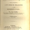 Institutions mathématiques : servant d’introduction à un cours de philosophie à l’usage des universités de France