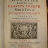 Histoire des Juifs écrite par Flavius Joseph sous le titre de Antiquitez judaiques