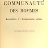 Communauté des hommes. Initiation à l’humanisme social