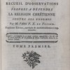 Catéchisme philosophique, ou, Recueil d'observations propres à défendre la religion chrétienne contre ses ennemis