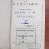 Selecta nova ex patribus latinis : Nouveaux choix des Pères latins