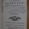 Sermons du Père de Segaud de la Compagnie de Jésus, Carême