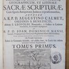 Dictionarium historicum, criticum, chronologicum, geographicum, et literale Sacrae Scripturae, cum figuris Antiquitates Judaicas repraesentantibus