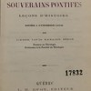 La primauté et l’infaillibilité des souverains pontifes, leçons d’histoire données à l’Université Laval