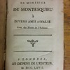 Lettres de Monsieur de Montesquieu à divers amis d'Italie