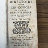Directoire pour les novices de l'ordre de Sainte Ursule de la congrégation de Paris : premiere partie