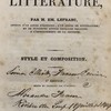 Traité théorique et pratique de littérature