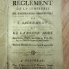 Réglement de la confrérie de l'adoration perpétuelle du S. Sacrement, et de la bonne mort. Érigée dans l'église paroissiale de Ville Marie, en l'isle de Montréal, en Canada