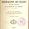Cérémonial de la consécration des églises et des autels, de la bénédiction des cimetières et des cloches